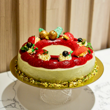 Pistachio Raspberry Christmas Wreath