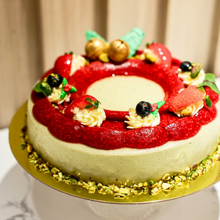 Pistachio Raspberry Christmas Wreath